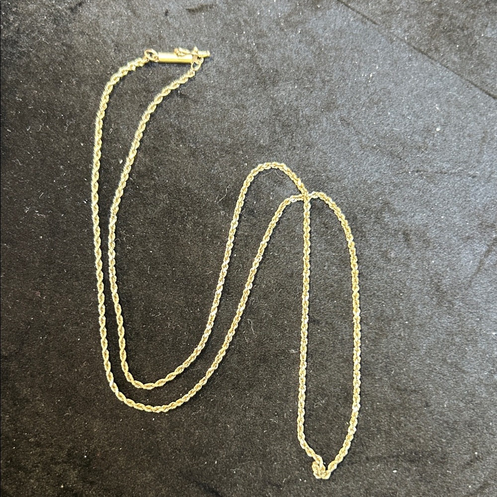 445287 14k yg Elegant Gold Rope Chain Necklace 4g